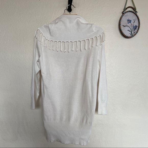 Cowl Neck Fringe Sweater - Picture 4 of 9